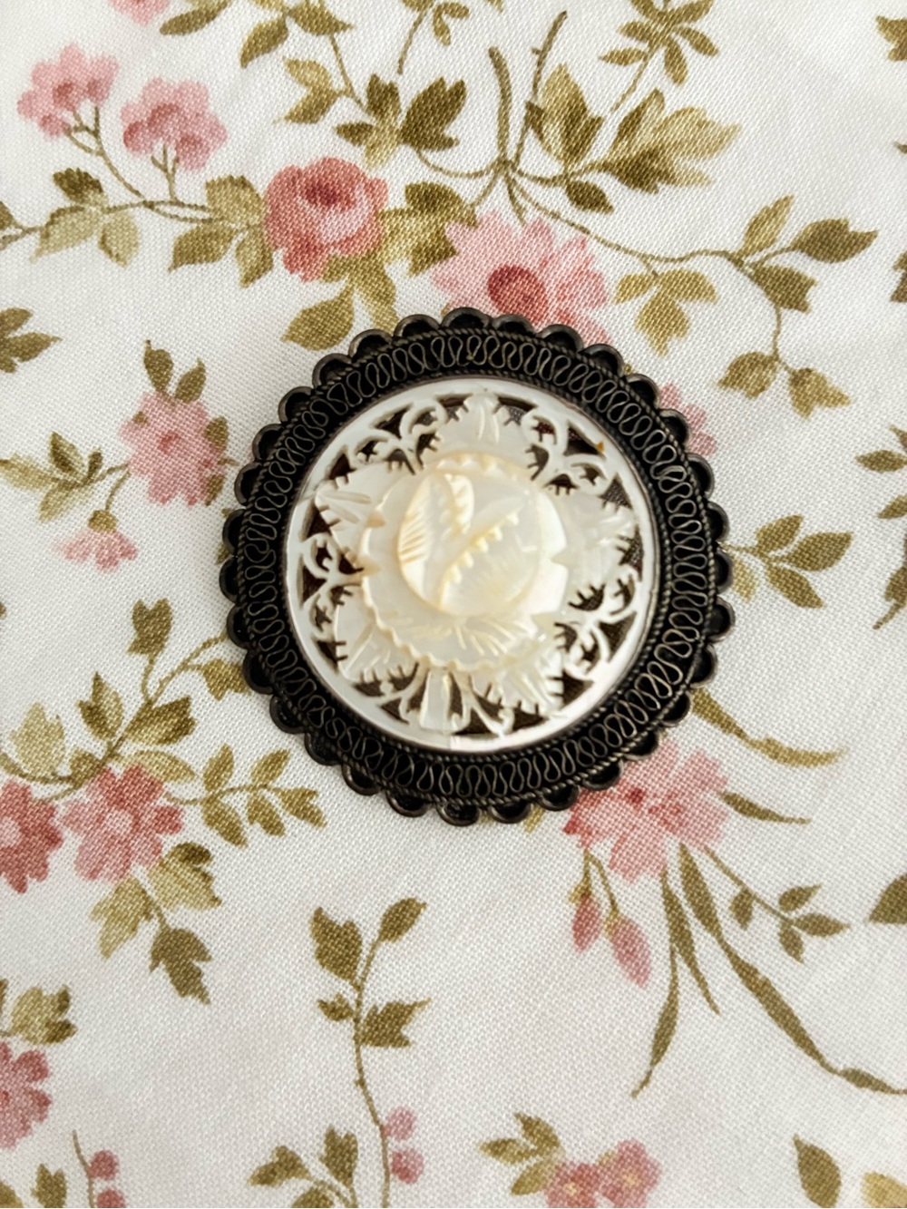 Jerusalem Silver Antique Brooch and pendant.